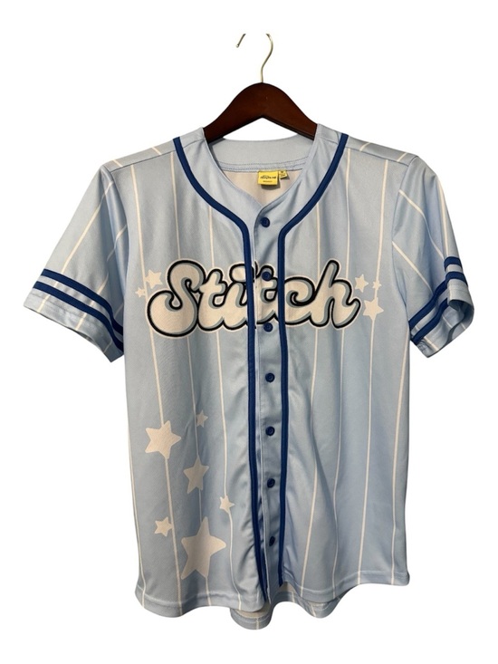 Disney Tops - Official Disney Lilo & Stitch Light Blue Pinstripe Baseball Jersey Shirt Medium